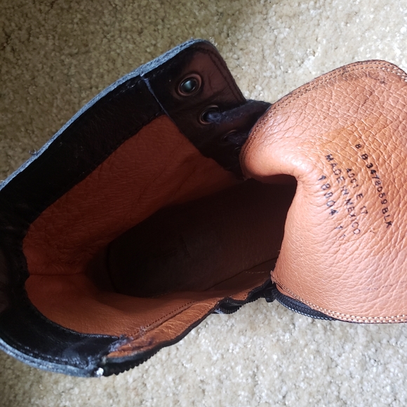 Frye Julie Lace Combat Boots Zip Black Moto 8 - Picture 11 of 11